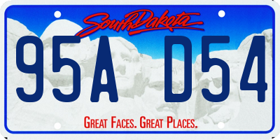 SD license plate 95AD54