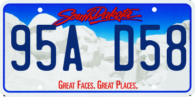 SD license plate 95AD58
