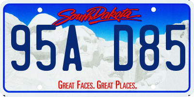 SD license plate 95AD85