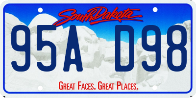 SD license plate 95AD98