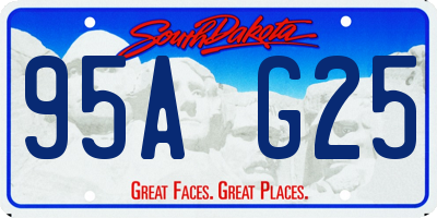 SD license plate 95AG25