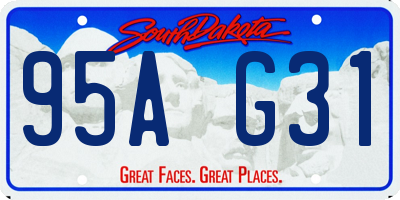 SD license plate 95AG31