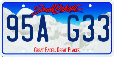 SD license plate 95AG33
