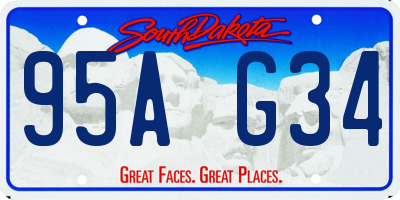 SD license plate 95AG34