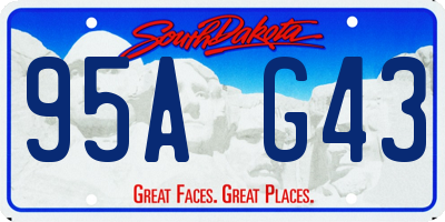 SD license plate 95AG43