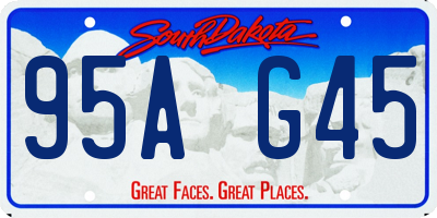 SD license plate 95AG45