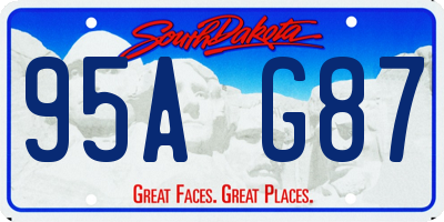 SD license plate 95AG87