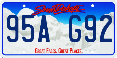 SD license plate 95AG92