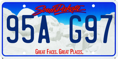 SD license plate 95AG97