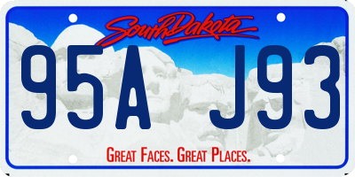 SD license plate 95AJ93