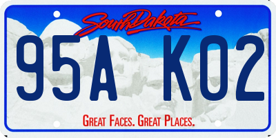 SD license plate 95AK02