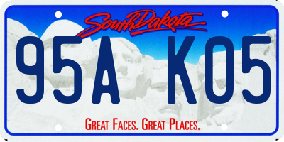 SD license plate 95AK05