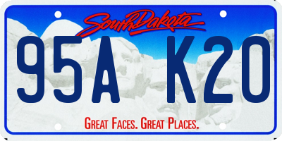 SD license plate 95AK20