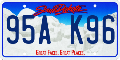 SD license plate 95AK96