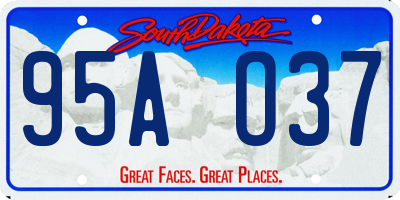 SD license plate 95AO37
