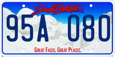 SD license plate 95AO80