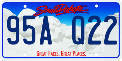 SD license plate 95AQ22