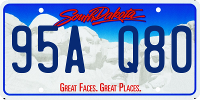 SD license plate 95AQ80