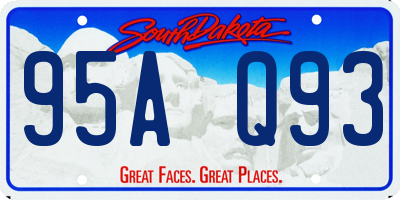 SD license plate 95AQ93