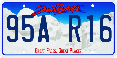 SD license plate 95AR16