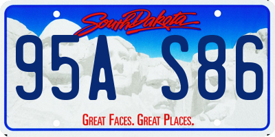 SD license plate 95AS86