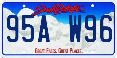 SD license plate 95AW96