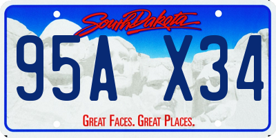 SD license plate 95AX34