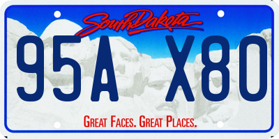 SD license plate 95AX80