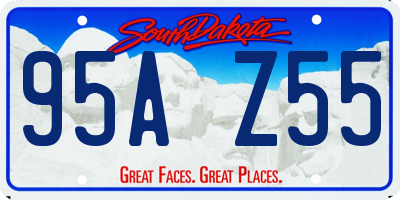 SD license plate 95AZ55