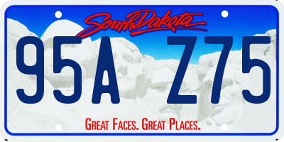 SD license plate 95AZ75