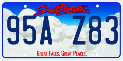 SD license plate 95AZ83