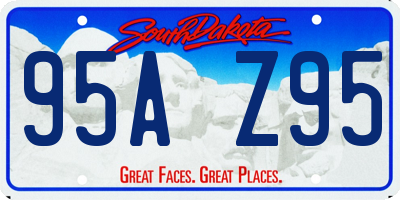 SD license plate 95AZ95