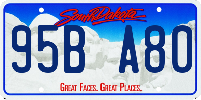 SD license plate 95BA80