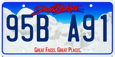 SD license plate 95BA91