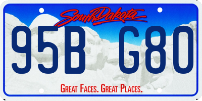 SD license plate 95BG80