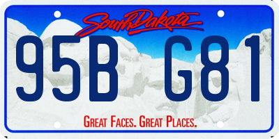 SD license plate 95BG81