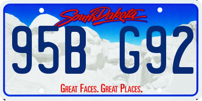 SD license plate 95BG92