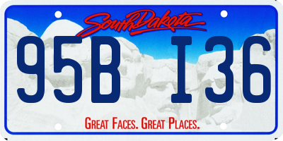 SD license plate 95BI36