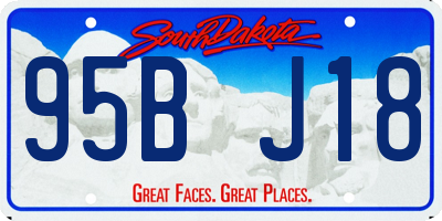 SD license plate 95BJ18