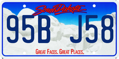 SD license plate 95BJ58
