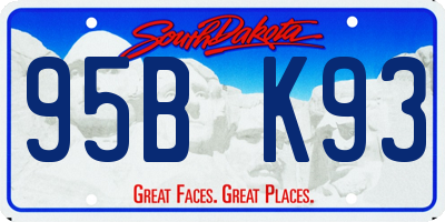 SD license plate 95BK93