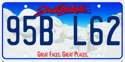 SD license plate 95BL62