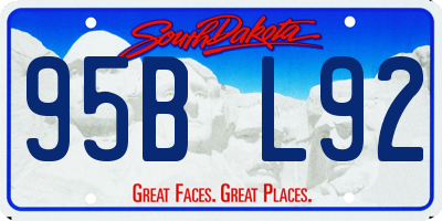 SD license plate 95BL92