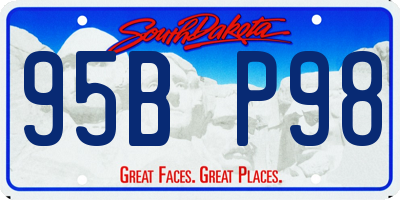 SD license plate 95BP98