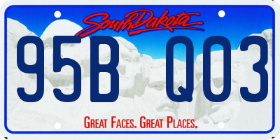 SD license plate 95BQ03