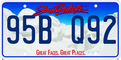 SD license plate 95BQ92