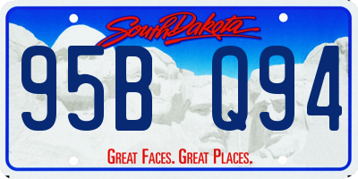 SD license plate 95BQ94