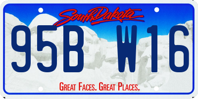 SD license plate 95BW16