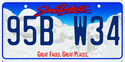 SD license plate 95BW34