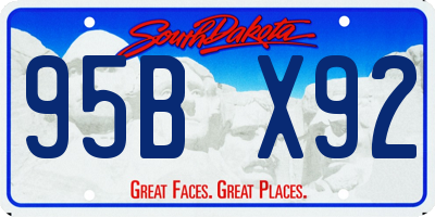 SD license plate 95BX92